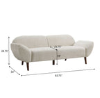 Cloud Haven Curved 3-Seater Modern Upholstered Chenille Sofa