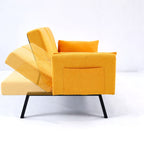 Foldable Sofa Bed with Cup Holder and Solid Wood Frame - Multiple Colors