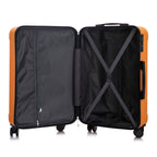 3-Piece ABS Spinner Wheel Luggage Set with TSA Lock - Black and Orange