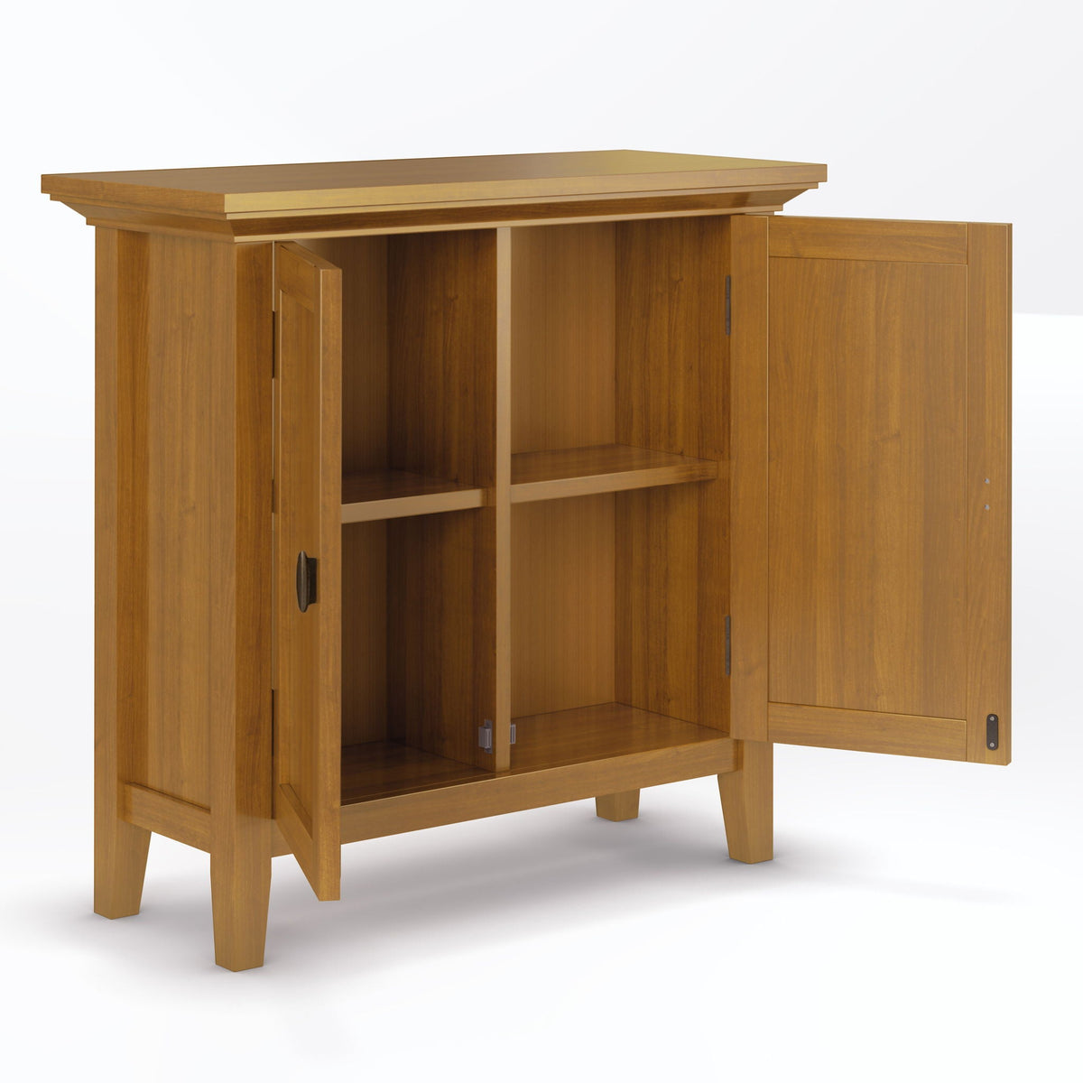 Handcrafted Low Storage Cabinet with Adjustable Shelves - Multiple Colors