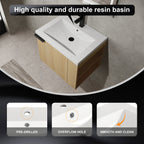 Modern Bathroom Vanity with Side Storage - Light Brown or White