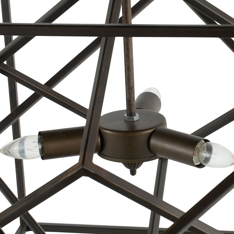 3 Light Metal Chandelier with Adjustable Chain