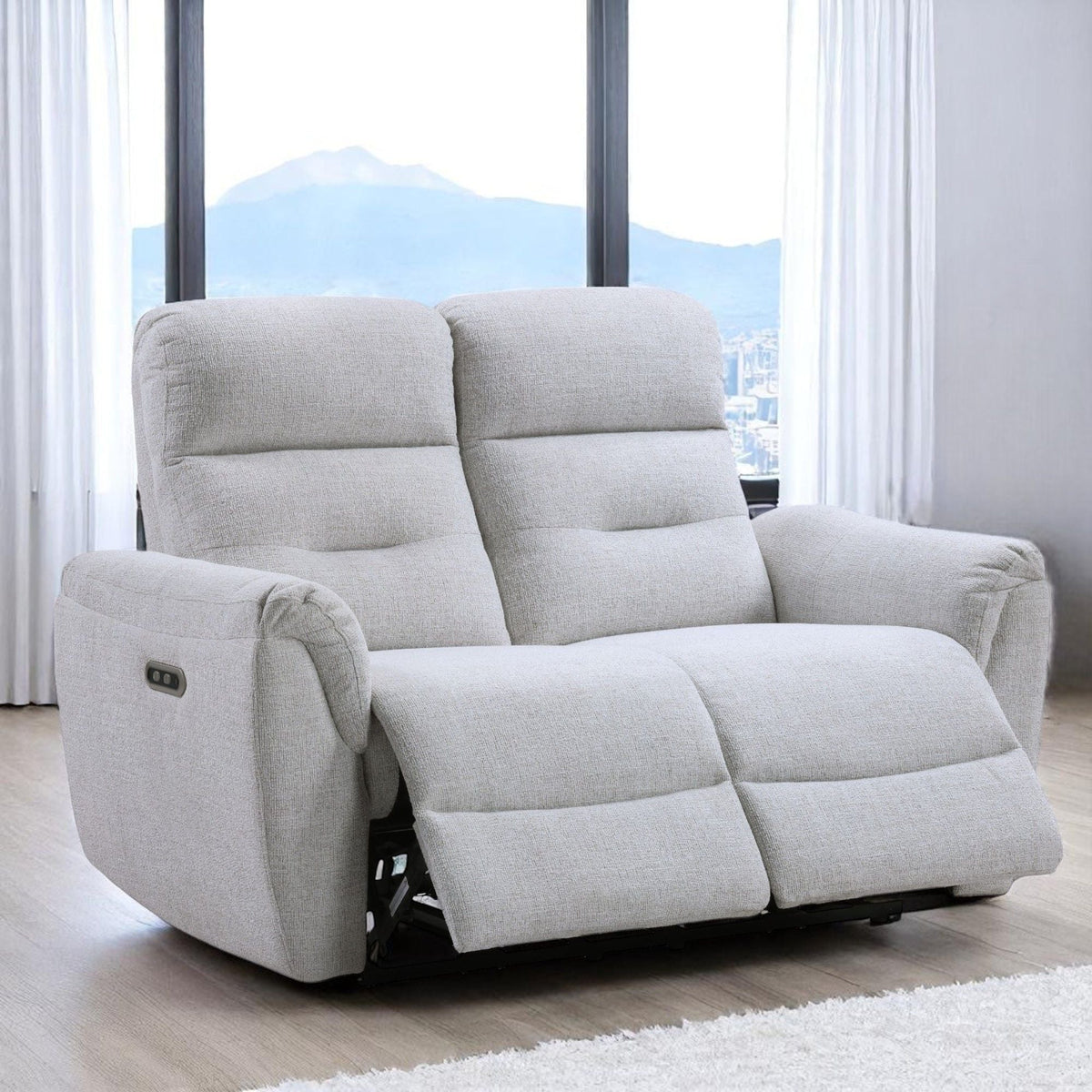 Power Motion Loveseat with USB Port - Gray Chenille