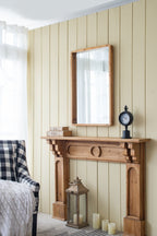 Rectangle Wood Farmhouse Wall Mirror with Reinforced Hanging Hook - Brown