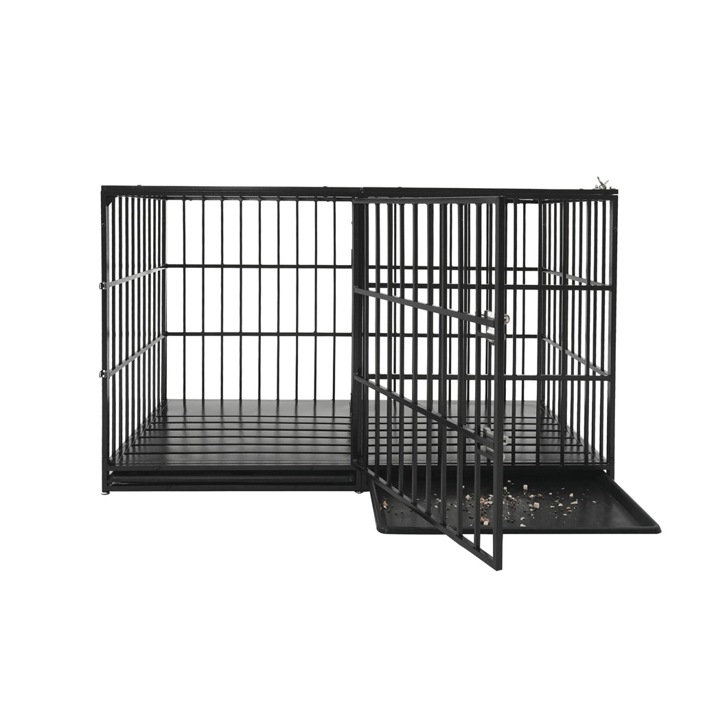 Extra Large Heavy Duty Dog Crate with Removable Pans - Black