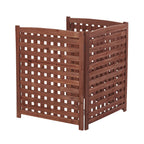3 Panel Outdoor Air Conditioner Fence Screen with Solid Wood - Light Brown or Dark Gray