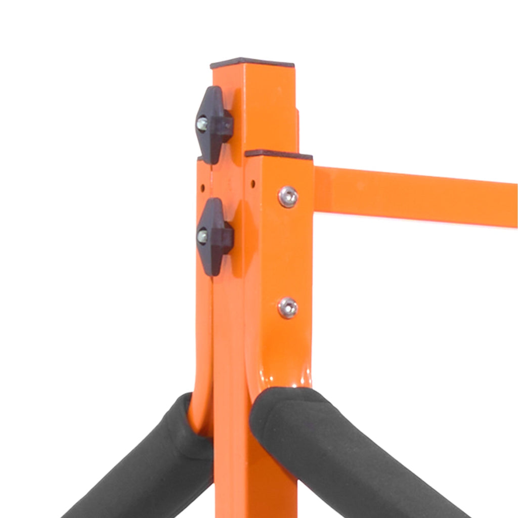 Freestanding Kayak Storage Rack with Adjustable Width - Orange or Natural