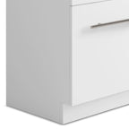White Laundry Cabinet with Stainless Steel Sink and Faucet