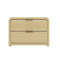 Modern Minimalist Solid Wood Nightstand with Two Drawers - Light Brown or Black
