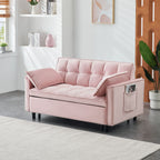 Convertible Velvet Sofa Bed with Storage Pockets - Multiple Colors