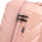 ABS 2-Piece Luggage Set with Spinner Wheels and Combination Lock - Pink