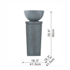 Zen Bowl Outdoor Water Fountain with Relaxing Water Feature - Dark Gray