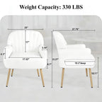 Upholstered Accent Armchair with Shell-Shaped Design - Multiple Colors