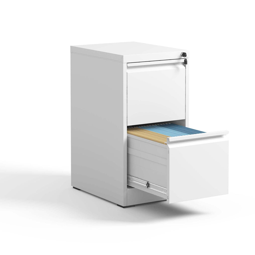 Steel Vertical File Cabinet with Lock – Multiple Sizes - Black or White