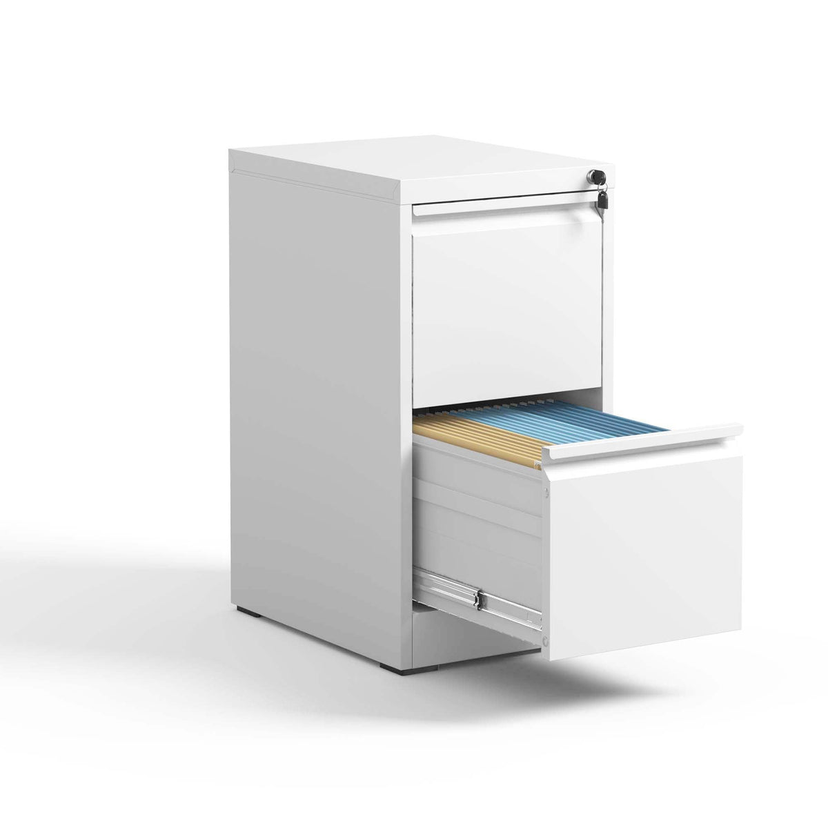 Steel Vertical File Cabinet with Lock – Multiple Sizes - Black or White