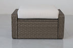 Luxury Rattan Patio Conversation Set with Swivel Chairs & Sofa - Light Gray