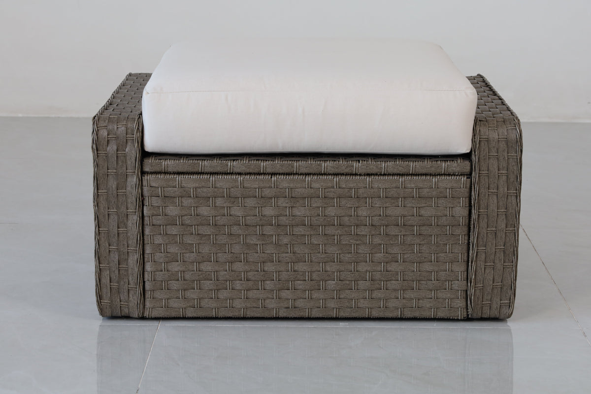 Luxury Rattan Patio Conversation Set with Swivel Chairs & Sofa - Light Gray