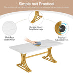 White and Gold Executive Desk with X-Legs - Stain-Resistant Surface