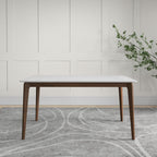 Rectangular Modern Dining Table with Solid Wood Construction – Dark Brown or White