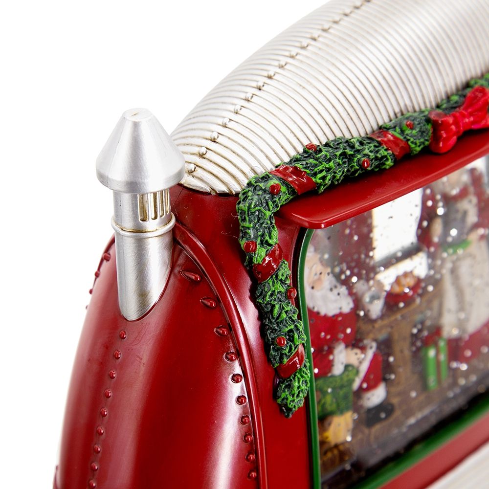 Christmas Camper LED Decor with Water Spinning and Two-Way Switch - Red