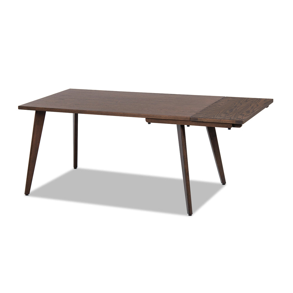 Solid Red Oak Dining Table with Extending Leaves - Capri 59-90.5"