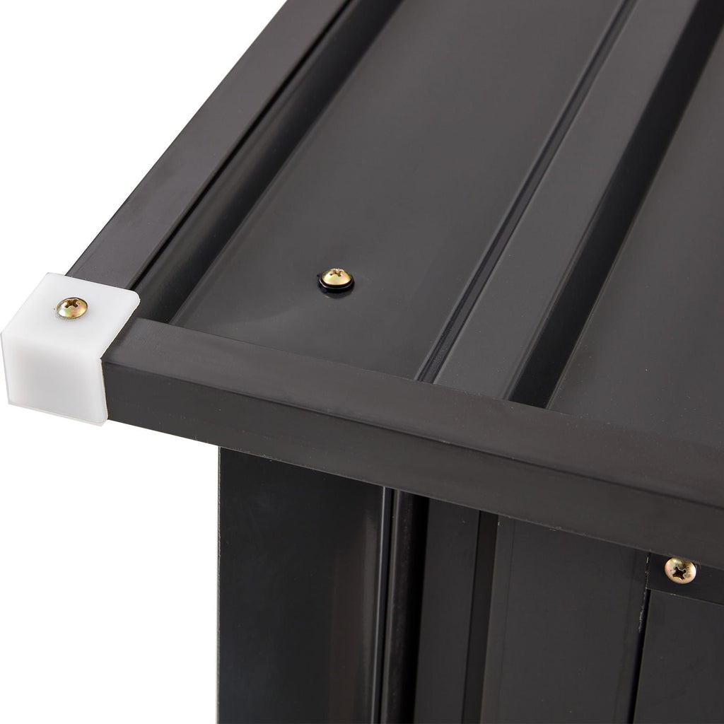 Outdoor Steel Storage Shed with Lockable Door - Black