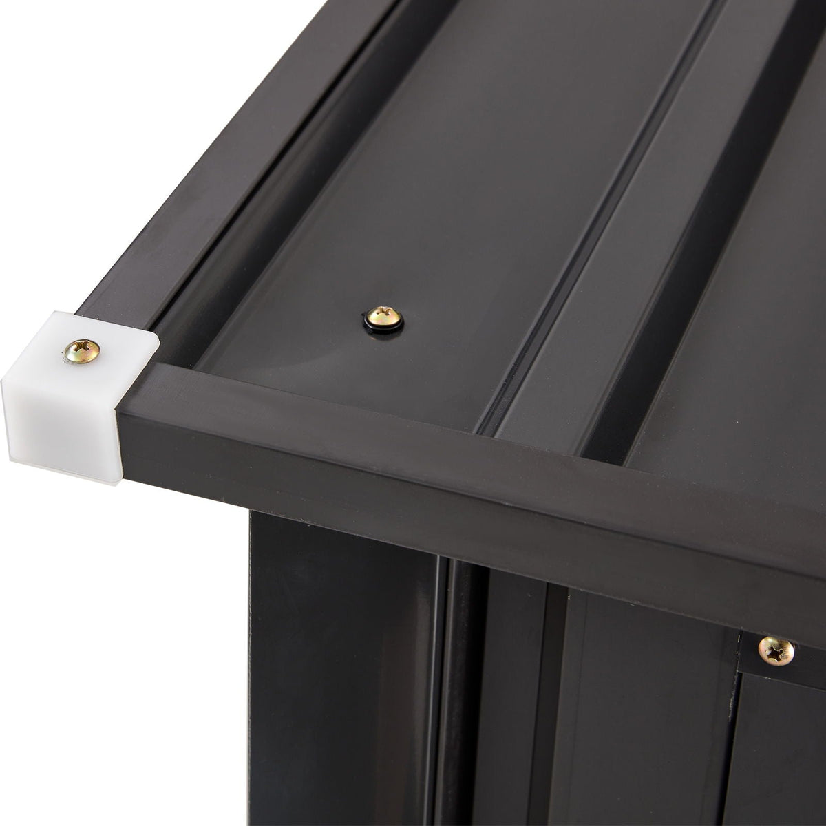 Outdoor Steel Storage Shed with Lockable Door - Black