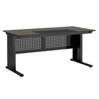 L-Shaped Executive Desk with File Cabinet and Storage Drawers - Light Brown or Dark Gray