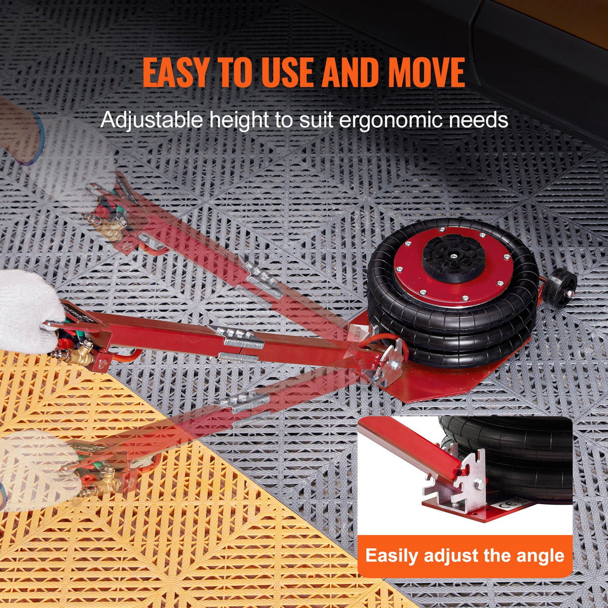 Air Jack 3 Ton Triple Bag Pneumatic Jack with Adjustable Handle