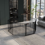 Adjustable Metal Safety Gate Play Yard with Pivoting Panels - Black