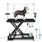 Height Adjustable Electric Pet Grooming Table with Heavy Duty Frame - Black or White