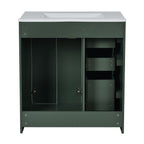 Ceramic Sink Vanity Combo with 3 Drawers and Soft Closing Doors - 30"