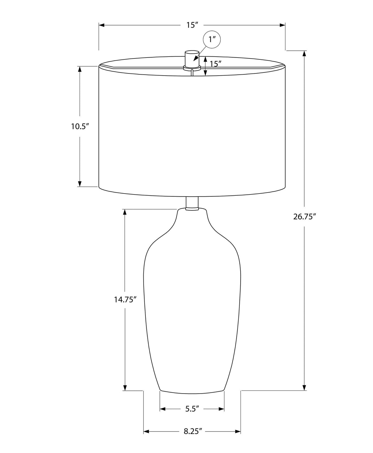 Gray Ceramic Table Lamp with Linen Shade - Contemporary Table Lamp