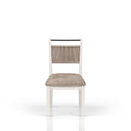 Rope Back Dining Chair with Solid Wood Frame - Beige / Carmel