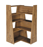 Foldable Bookshelf with Modular Convertible Design - Natural Veneer