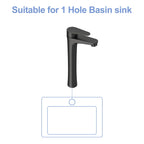 Single Handle Vessel Sink Faucet with Tall Spout - Gray or Black