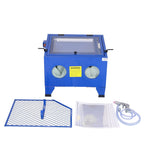 Bench Top Portable Sand Blaster Cabinet Kit 25 Gallon with Sealed Gloves - Blue