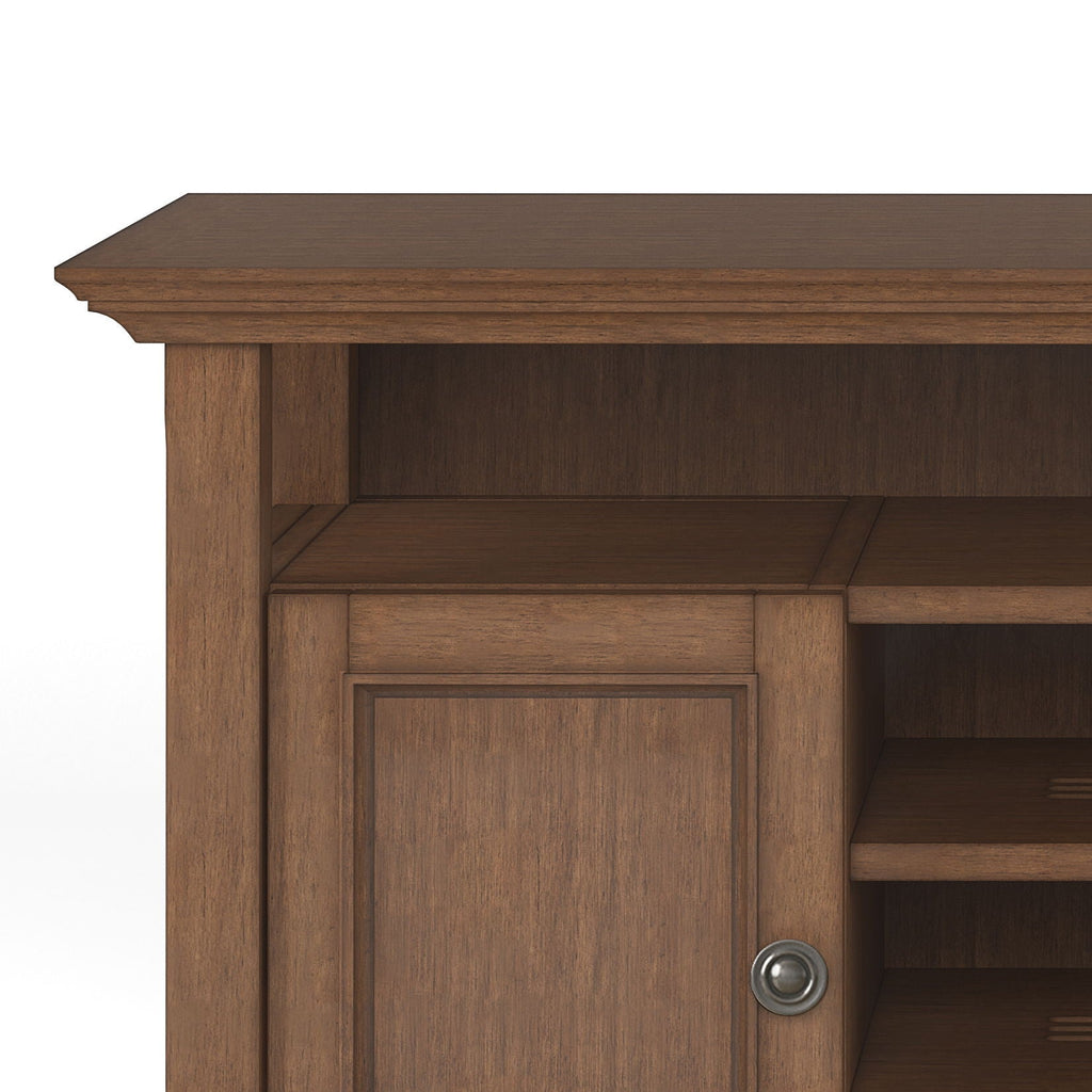 Rustic Natural Aged Brown TV Media Stand with Adjustable Shelves - Dark Brown
