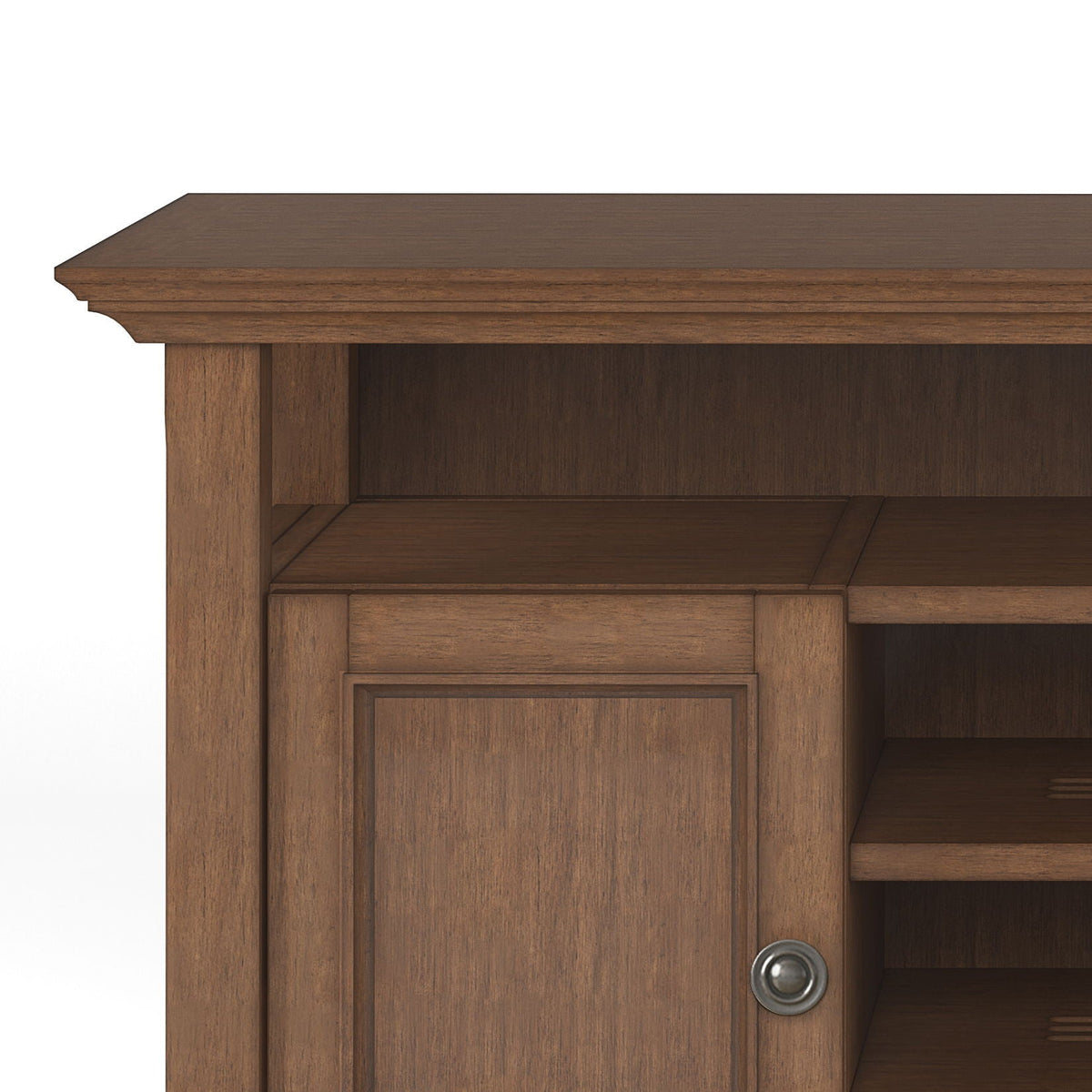 Rustic Natural Aged Brown TV Media Stand with Adjustable Shelves - Dark Brown