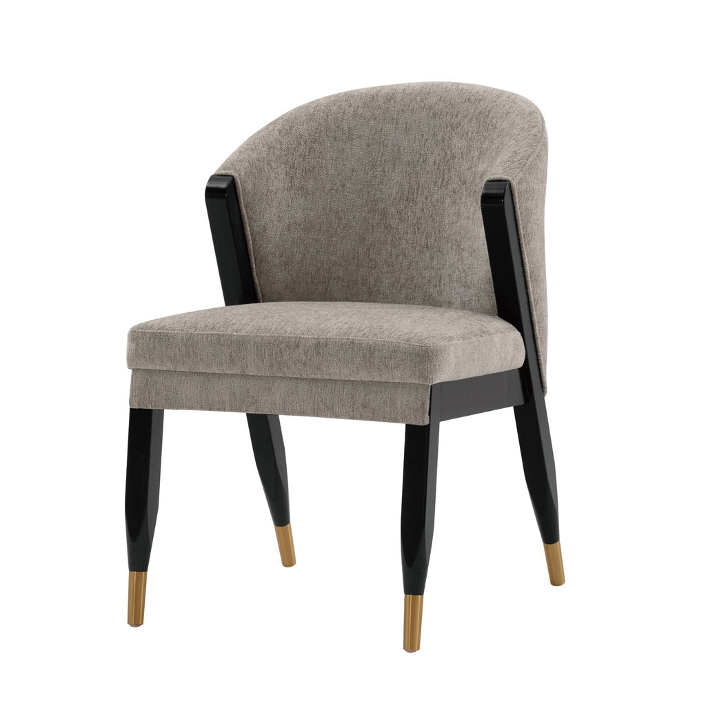 Ola Dining Chair with Solid Elm Wood Frame and High-Density Foam - Beige, Gray, or Dark Gray