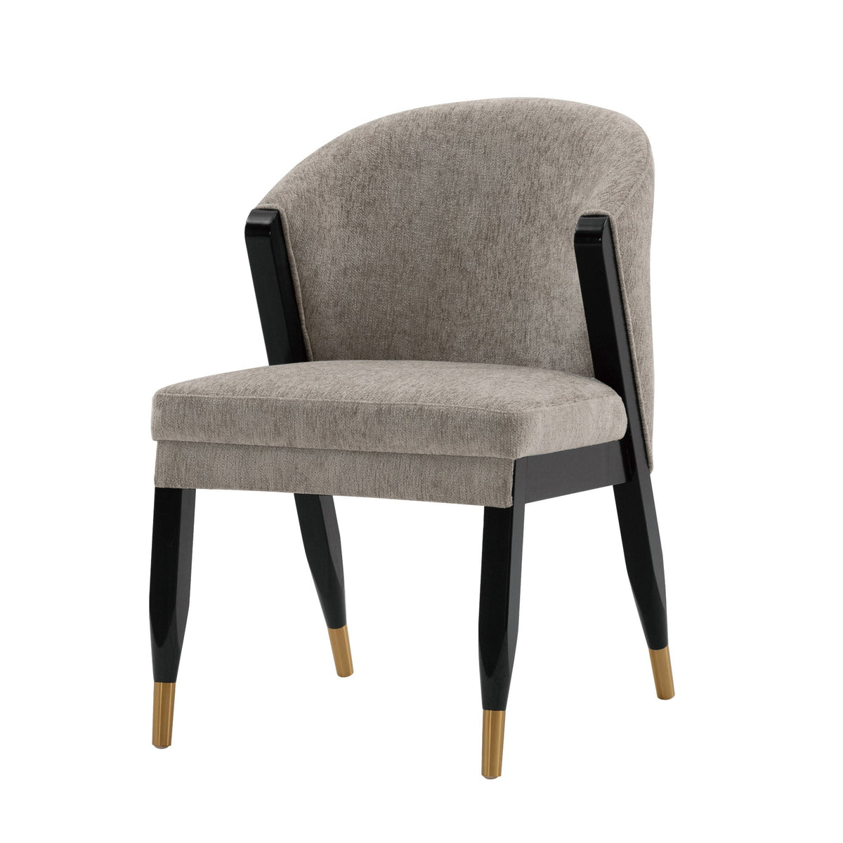 Ola Dining Chair with Solid Elm Wood Frame and High-Density Foam - Beige, Gray, or Dark Gray