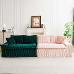 Luxury Multifunctional Sofa for Living Room with Adjustable Layout - Black, Dark Green, White, Pink