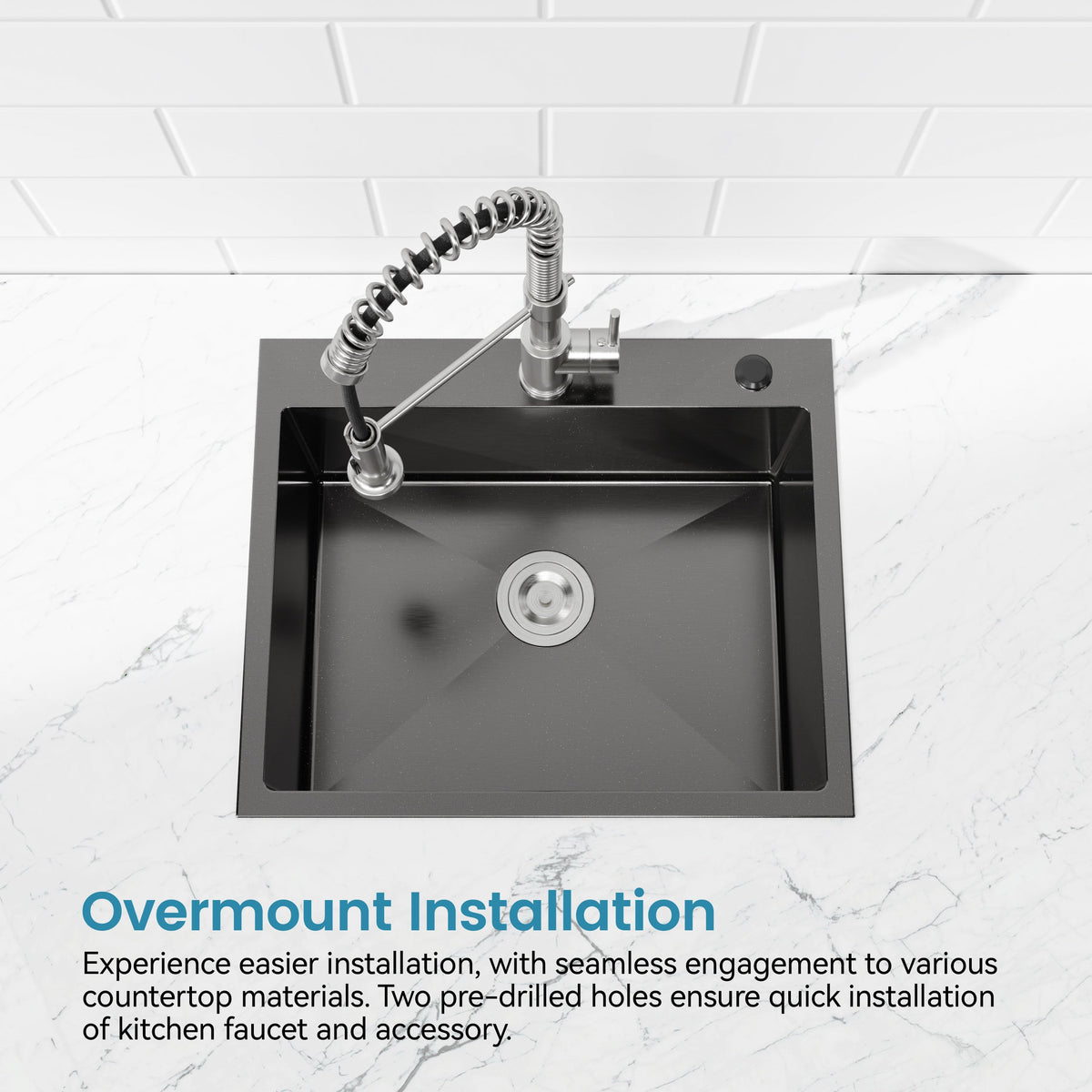 Stainless Steel Kitchen Sink with Single Bowl Undermount - Satin Finish