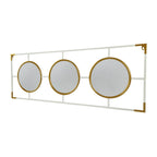 Rectangular 3-Piece Wall Mirror with Iron Frame - Gold or White