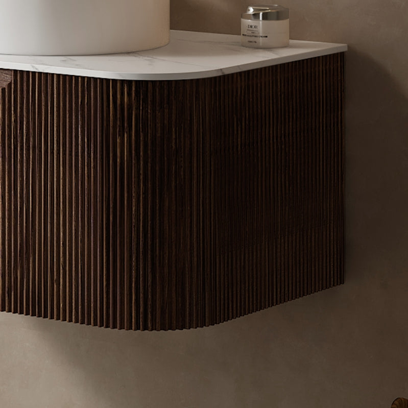 60-Inch Wall Mounted Bathroom Vanity with Carrara Finish - Plywood