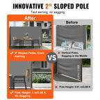 Retractable Side Awning with Aluminum Frame - Grey