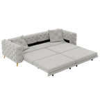 3-In-1 Convertible Sleeper Sofa Set with Deep Seat & Movable Ottoman - White, Beige, Gray
