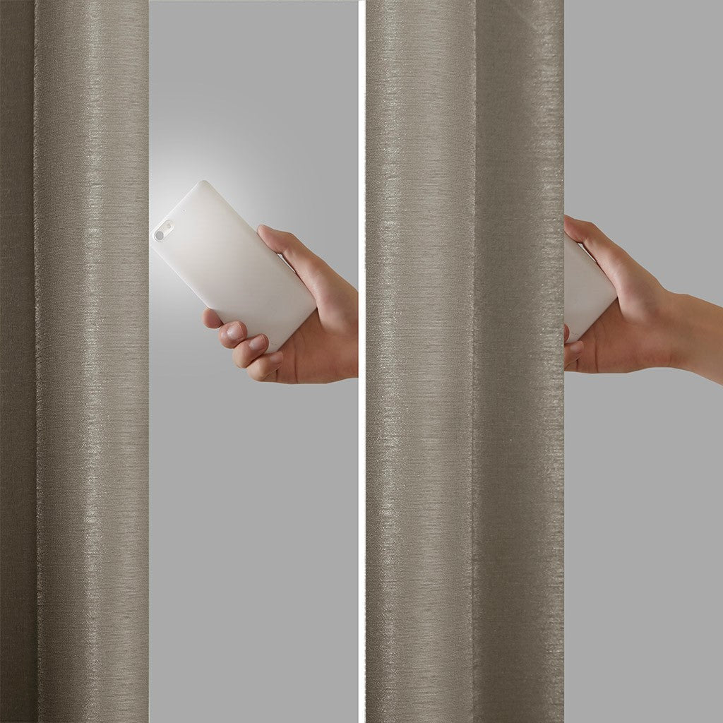 Twist Tab Total Blackout Window Curtain Panel with Thermal Technology - Pewter