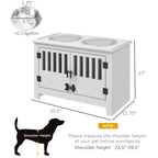 PawHut Large Elevated Dog Bowls with Storage Cabinet