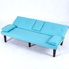 Foldable Sofa Bed with Cup Holder and Solid Wood Frame - Multiple Colors